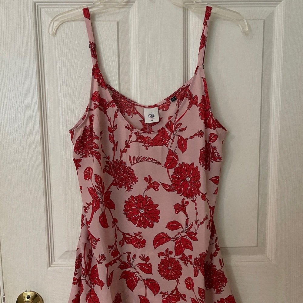 CAbi Pink and Red Spaghetti Strap top
